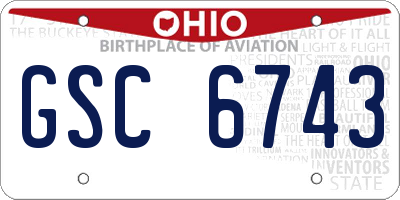 OH license plate GSC6743