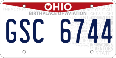 OH license plate GSC6744