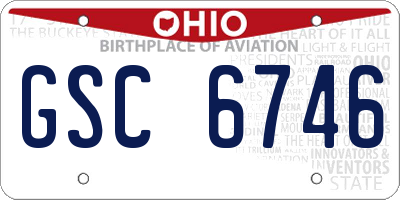 OH license plate GSC6746