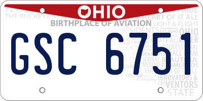 OH license plate GSC6751