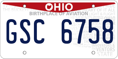 OH license plate GSC6758