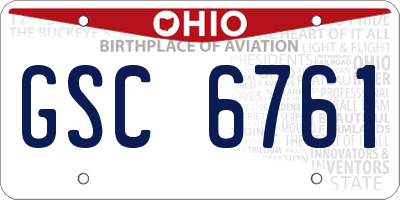 OH license plate GSC6761