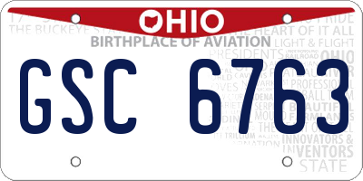 OH license plate GSC6763