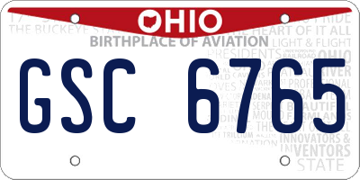 OH license plate GSC6765