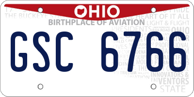 OH license plate GSC6766