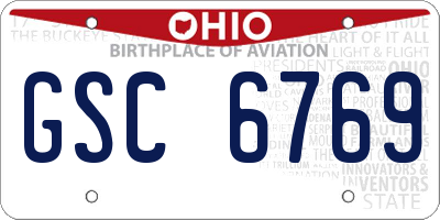 OH license plate GSC6769