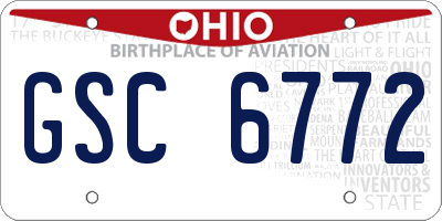 OH license plate GSC6772