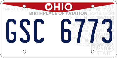 OH license plate GSC6773