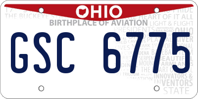 OH license plate GSC6775