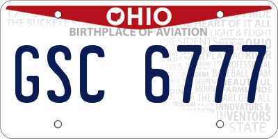 OH license plate GSC6777