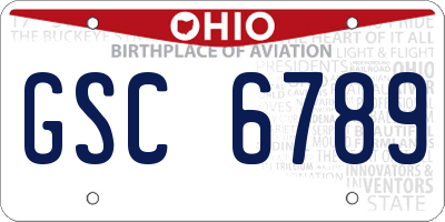 OH license plate GSC6789