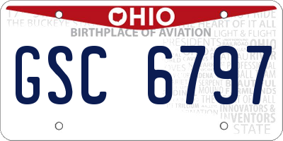 OH license plate GSC6797