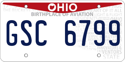 OH license plate GSC6799