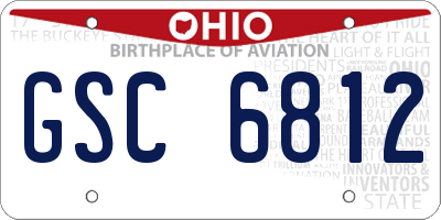 OH license plate GSC6812