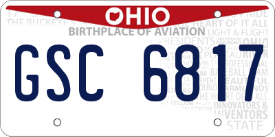 OH license plate GSC6817