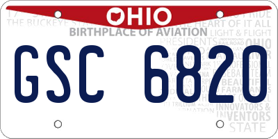 OH license plate GSC6820