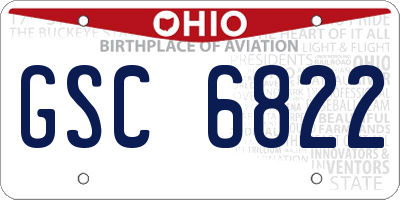 OH license plate GSC6822