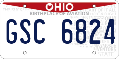 OH license plate GSC6824