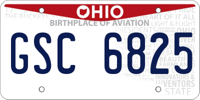 OH license plate GSC6825