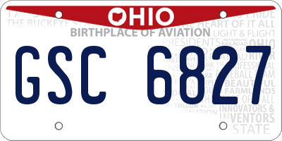 OH license plate GSC6827