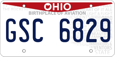 OH license plate GSC6829