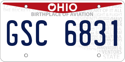 OH license plate GSC6831