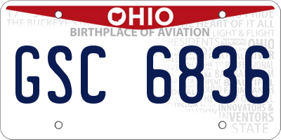 OH license plate GSC6836