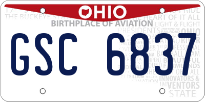 OH license plate GSC6837