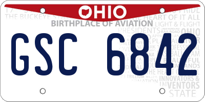 OH license plate GSC6842