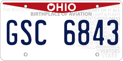 OH license plate GSC6843
