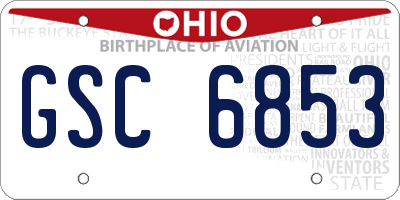 OH license plate GSC6853