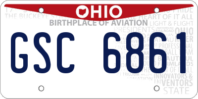 OH license plate GSC6861