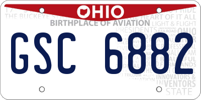 OH license plate GSC6882