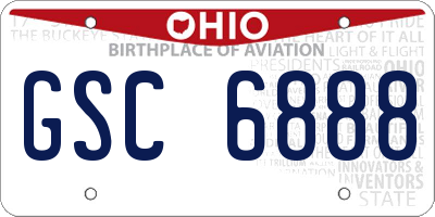 OH license plate GSC6888