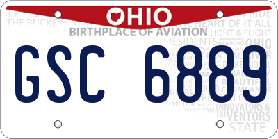 OH license plate GSC6889