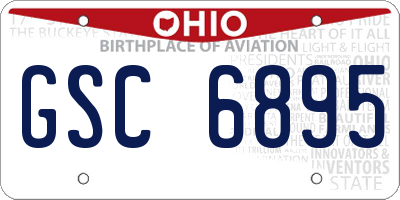 OH license plate GSC6895