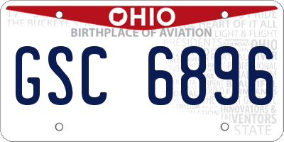 OH license plate GSC6896