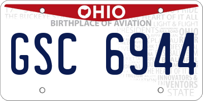 OH license plate GSC6944