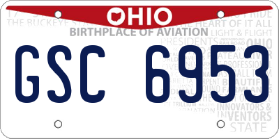 OH license plate GSC6953