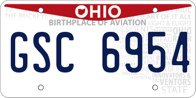 OH license plate GSC6954