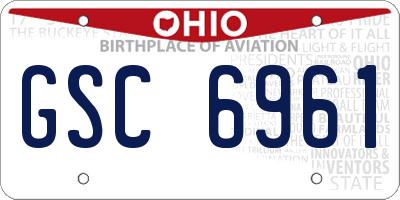 OH license plate GSC6961
