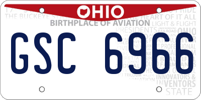 OH license plate GSC6966