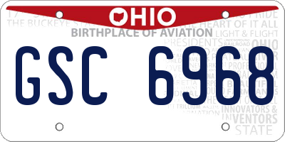 OH license plate GSC6968