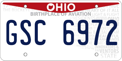 OH license plate GSC6972