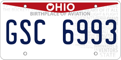 OH license plate GSC6993