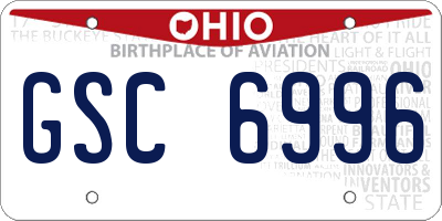 OH license plate GSC6996