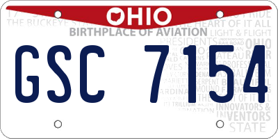 OH license plate GSC7154