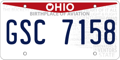OH license plate GSC7158