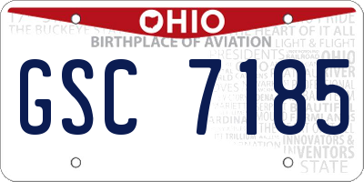 OH license plate GSC7185