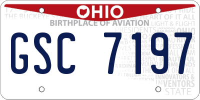 OH license plate GSC7197